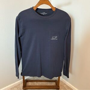 Vineyard Vines Men's Dark Blue Long Sleeve Tee